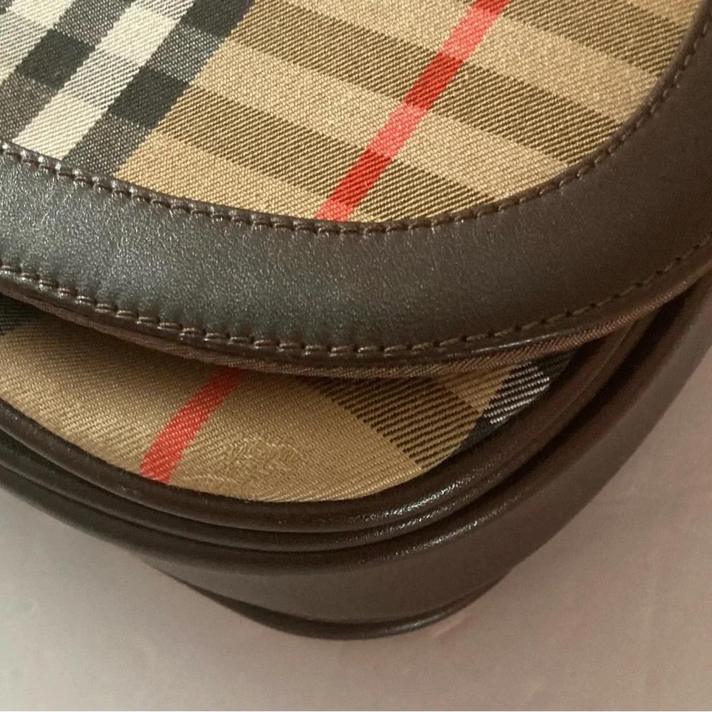 Burberry Crossbody bag Check Tan,Brown,Red.Beautiful Vintage - Picture 11 of 15